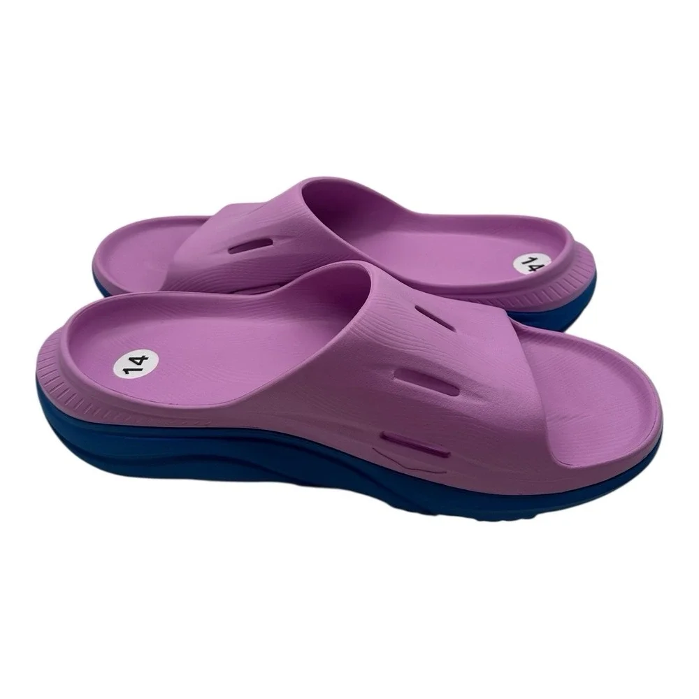 Hoka One One Ora Recovery Slide 3 Men Sz 14 Cyclamen Coastal Blue Slip On Sandal